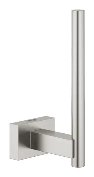 Suport hartie igienica Grohe Essentials Cube, pe perete, metal, mat, otel satinat, 40623DC1