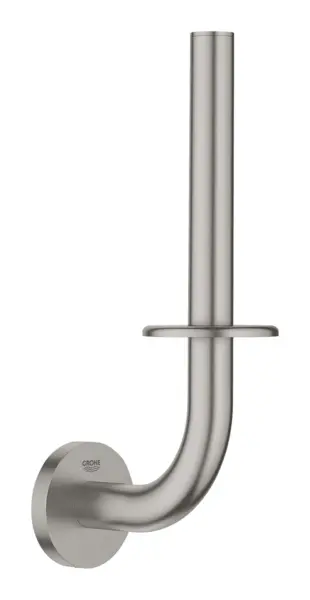 Suport hartie igienica Grohe Essentials, pe perete, metal, mat, otel satinat, 40385DC1