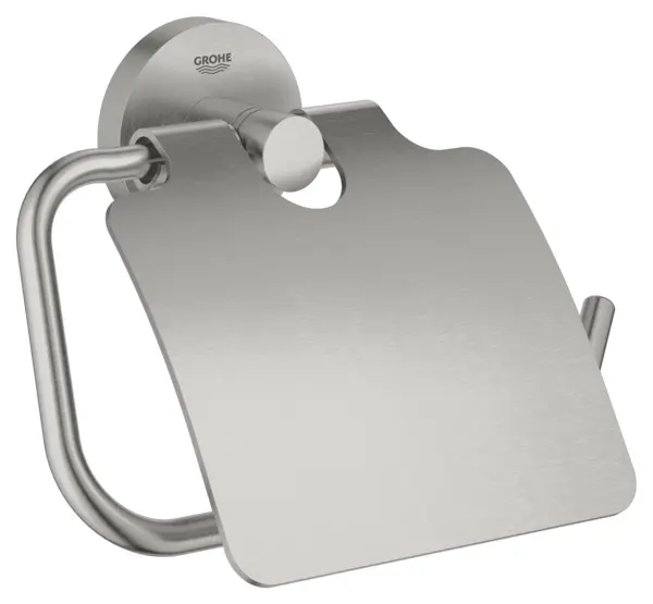 Suport hartie igienica Grohe Essentials, pe perete, metal, mat, otel satinat, 40367DC1