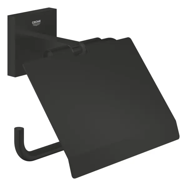 Suport hartie igienica Grohe Start Cube, pe perete, metal, mat, negru, 411022430