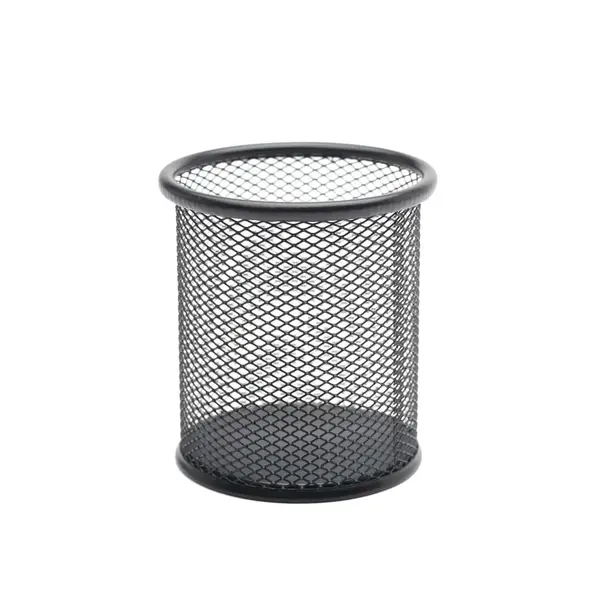 Suport instrumente de scris cilindric mesh metalic negru Suport instrumente de scris cilindric mesh metalic negru