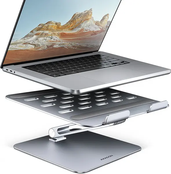 Suport laptop AXAGON - aluminiu HQ, până la 16'', gri