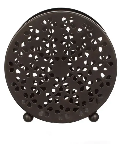 Suport metalic spirala anti tantari bronz, model flori,15.5x7.5x15.5cm
