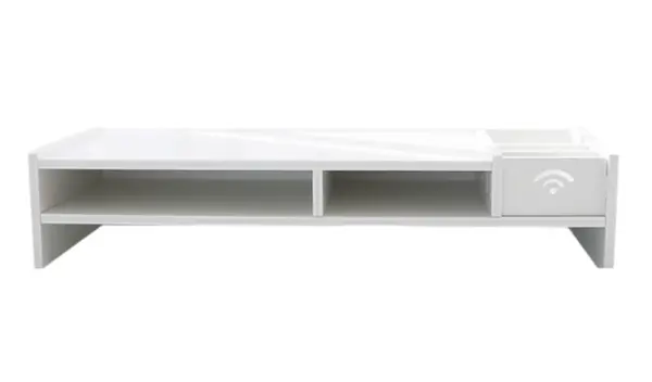 Suport monitor/laptop alb din ABS 49 x 10 x 20 cm cu 5 compartimente