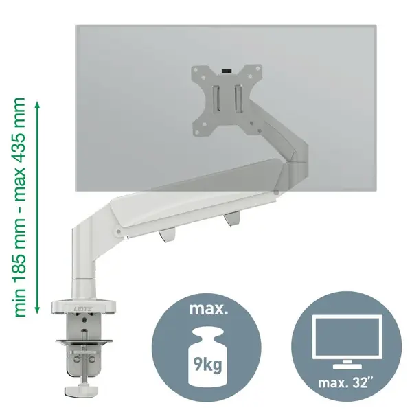 Suport monitor Leitz brat ajustabil Suport monitor Leitz brat ajustabil Gri deschis