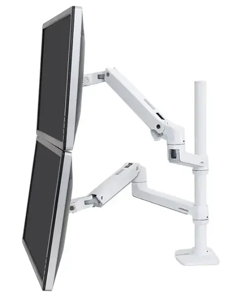 Suport monitor pentru birou Ergotron LX dual, 40inch, 20 kg (Alb)
