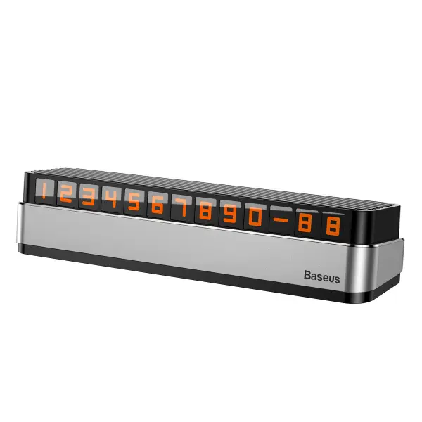 Suport Numar Telefon Auto Baseus Moonlight Box, Argintiu ACNUM-B0S