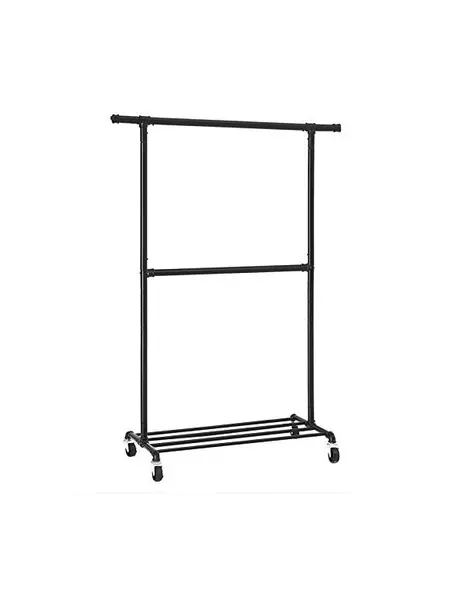Suport pentru haine cu roti, Songmics, 110 kg, HSR62BK, Negru