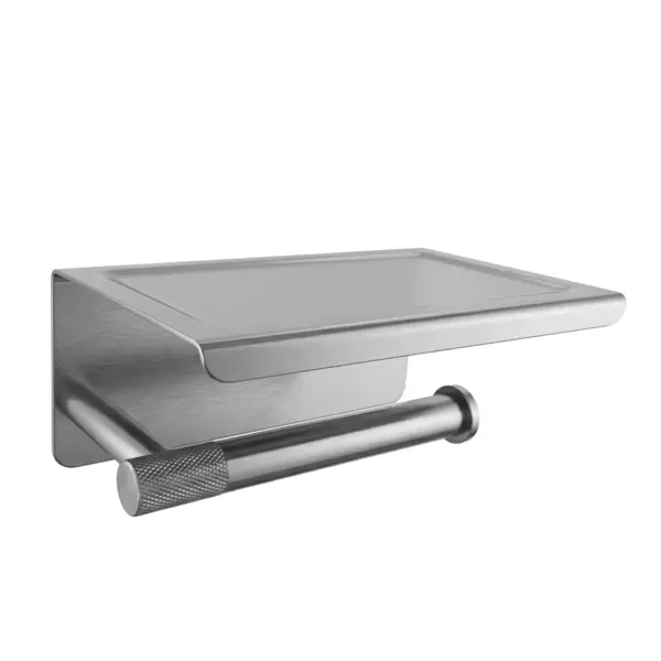 Suport pentru hârtie igienică cu poliță 6613 Modern Nickel Brush