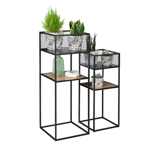 Suport Pentru Plante din metal, material pe bază de lemn, 30,5/25/30/25/80/63 cm