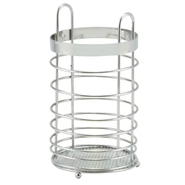 Suport pentru Tacamuri din Metal Cromatizat, Diametru 11 cm, Argintiu, Perfect Home