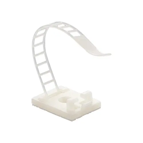 Suport plastic ajustabil pentru prindere cabluri, autoadeziv, 25×18 mm, alb, 100 buc - TSY Cable TAA-1-W