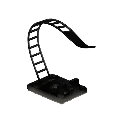 Suport plastic ajustabil pentru prindere cabluri, negru, 25×18 mm, autoadeziv sau cu șurub, 100 buc, TSY Cable TAA-1-B
