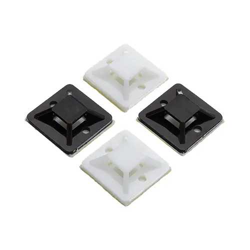 Suport plastic prindere coliere, ALB, 19x19 mm, autoadeziv, 100 buc TAD-1-W