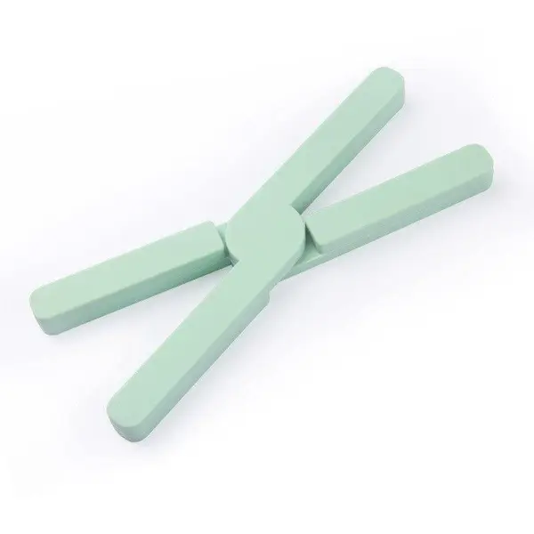 Suport pliabil din silicon pentru vase fierbinti eMazing, portabil, usor de depozitat, rezistent la temperaturi foarte ridicate, 14.5 x 7.5 x 1.6 cm, antialunecare, verde