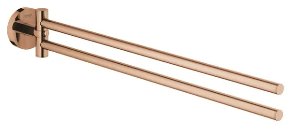 Suport prosop Grohe Essentials 40371DA1, 449 mm, 2 brate, pivotant, fixare ascunsa, Lucios, Warm sunset