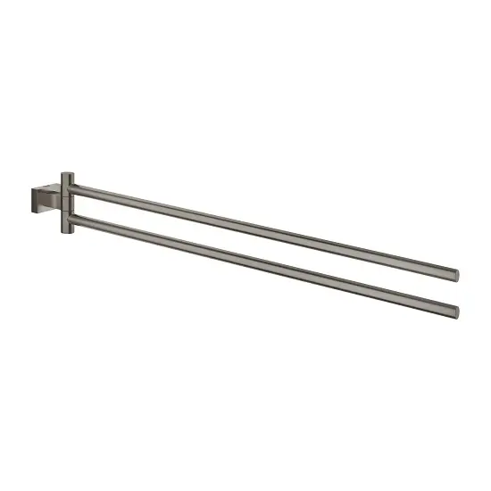 Suport prosop Grohe Essentials Cube 40624AL1, 450 mm, 2 brate, fixare ascunsa, mat, Hard Graphite