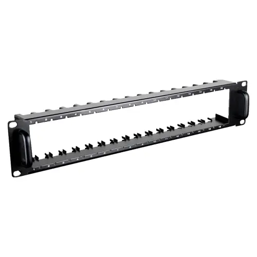 Suport rack 19 2U pentru până la 16 module, metal negru, UTEPO MIT-B1
