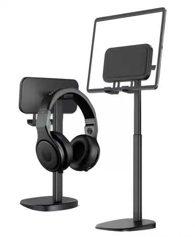 Suport Reglabil pentru Telefon/Tableta de birou cu suport pentru Casti Q-ZJ201