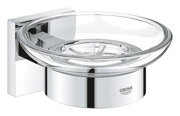 Suport sapun Grohe Start Cube 41096000, montare pe perete, fixare ascunsa, sticla/metal, Crom
