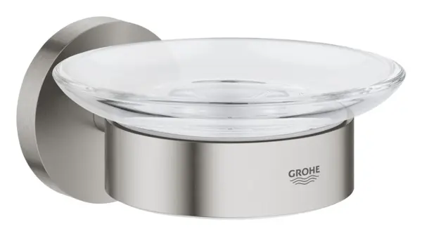 Suport sapun Grohe Start, pe perete, metal/sticla, mat, otel satinat, 41193DC0