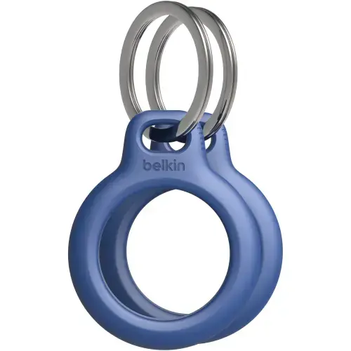 Suport securizat Belkin cu inel pentru AirTag Apple, 2 bucati, Albastru