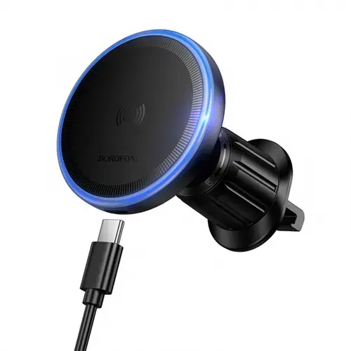 Suport si Incarcator Auto Wireless Borofone BH224 Flash, 15W, 1.67A (Negru)