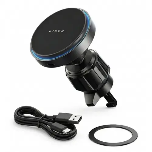 Suport si Incarcator Auto Wireless Lisen, 15W, 1.67A, YL0225070006 (Negru)
