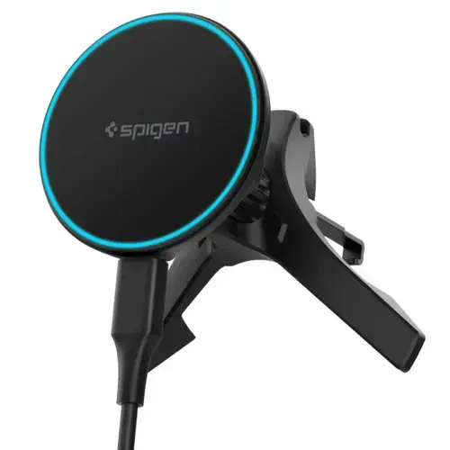 Suport si Incarcator Auto Wireless Spigen EV15MAQ Essential, 15W, 1.67A, ACP10513 (Negru)