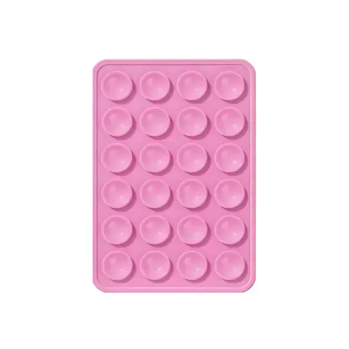 Suport Silicon Lemontti Duo cu ventuze pentru telefon, Fuchsia