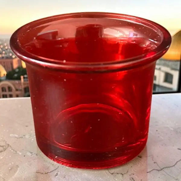 Suport sticlă pentru Pachetul celor 33 de lumânări - Transparent roșu