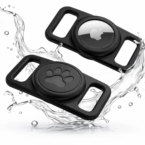 Suport Techsuit BuddyGuard DG1 pentru Apple AirTag la Zgarda Animal Companie, Negru
