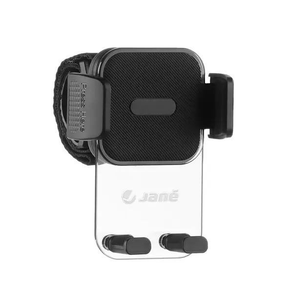 Suport telefon, Jane, Pentru carucior, Universal, Reglabil, Cu buton de blocare, Black