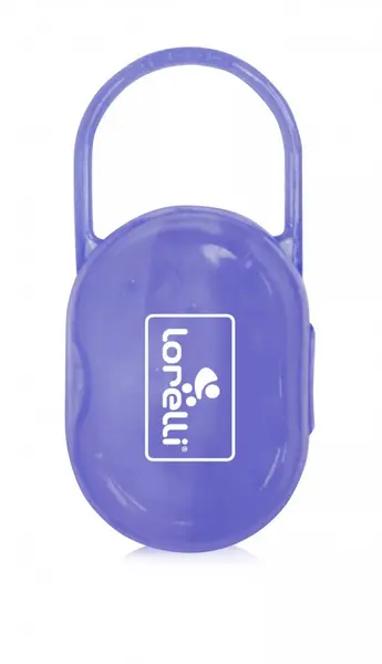 Suport transparent cu maner pentru 2 suzete sau tetine Violet