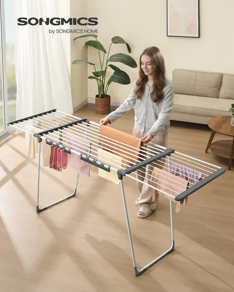 Suport uscator de rufe Bunji Alb 113.5x62.5x90 cm