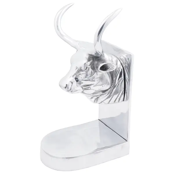 Suporturi decorative pentru carti 2 buc silver 17x15x27 cm aluminiu bull