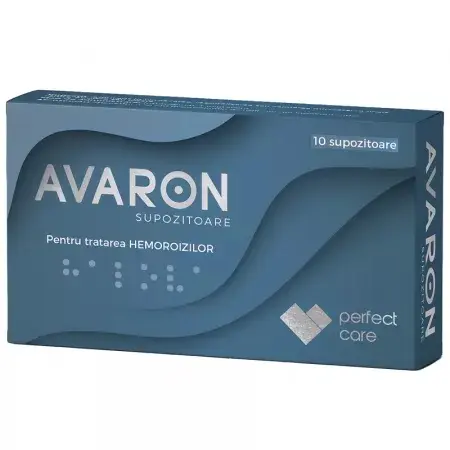 Supozitoare hemoroizi Avaron, 10 bucati, Perfect Care