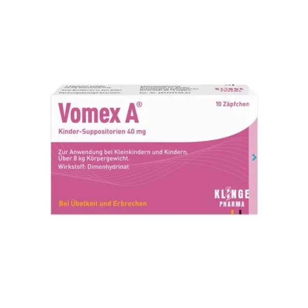 Supozitoare, Vomex A, Klinge Pharma, pentru Copii, Impotriva Raului de Miscare, 40gr, 10 buc