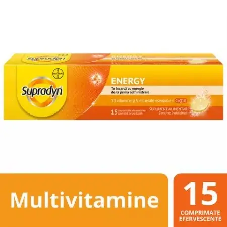 Supradyn Energy cu Coenzima Q10, 15 comprimate efervescente