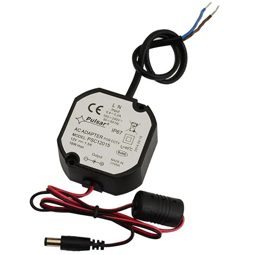 Sursă de alimentare 12V 1.5A IP67 tip desktop, carcasă pentru doze, Pulsar PSC12015