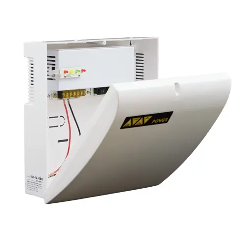 Sursă de alimentare CCTV 12V/10A cu back-up și carcasă plastic, ASYTECH