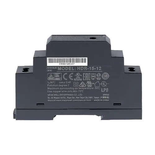 Sursa de alimentare in comutatie, 12V / 1.25A, sina DIN - MEAN WELL HDR-15-12