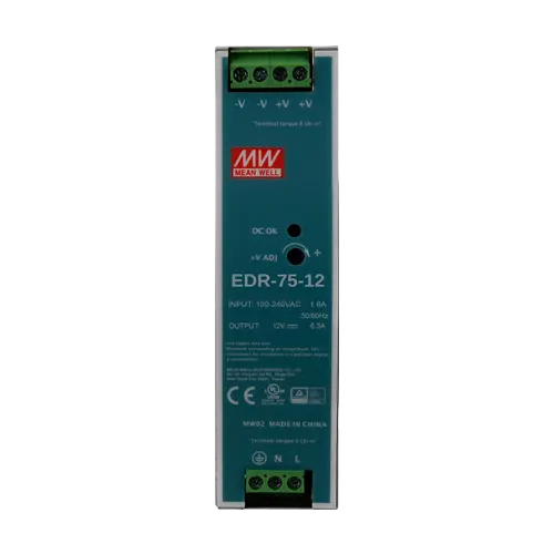 Sursa de alimentare in comutatie, 12V / 6.3A, sina DIN - MEAN WELL EDR-75-12