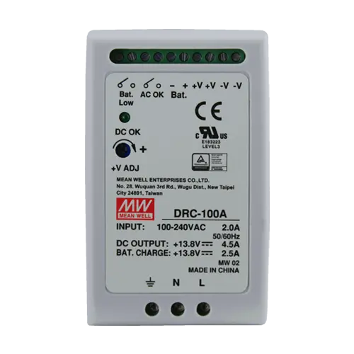 Sursa de alimentare in comutatie, 13.8V / 4.5A + 2.5A, sina DIN, backup - MEAN WELL DRC-100A