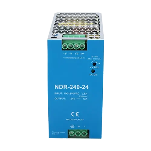 Sursă de alimentare în comutație 24V / 10A / 240W pe șină DIN, reglabilă 24-28V, MEAN WELL NDR-240-24
