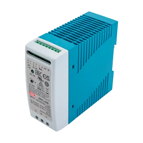 Sursă de alimentare în comutație 27.6V / 1.45A, montaj pe șină DIN, backup acumulator, MEAN WELL DRC-40B