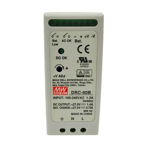 Sursa de alimentare in comutatie, 27.6V / 1.4A + 0.75A, sina DIN, backup - MEAN WELL DRC-60B