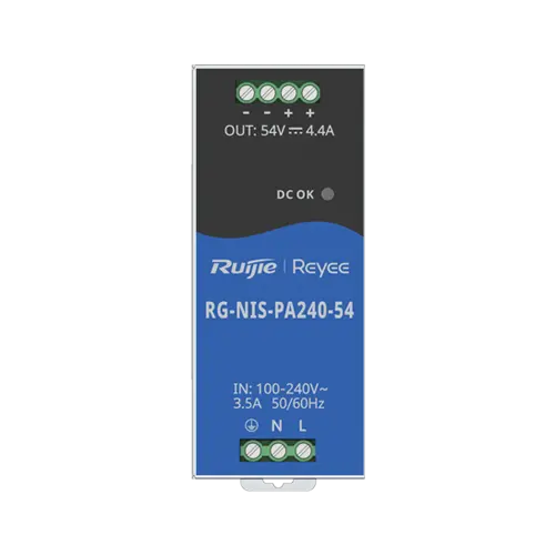 Sursă de alimentare în comutație 54V/4.4A 240W pe șină DIN, carcasă metalică, Ruijie Reyee RG-NIS-PA240-54