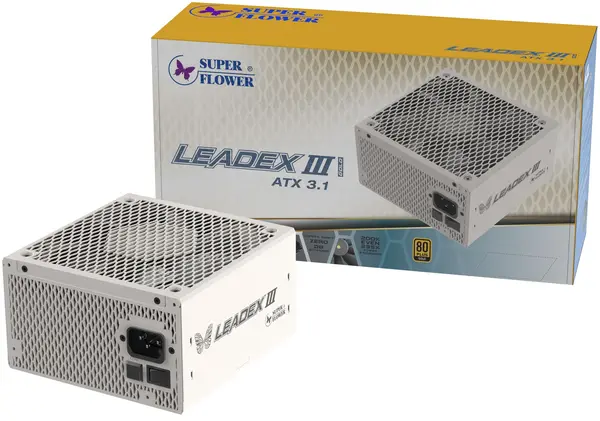 Sursă de alimentare Super Flower – Leadex III, 1000W, 80 PLUS Gold, alb