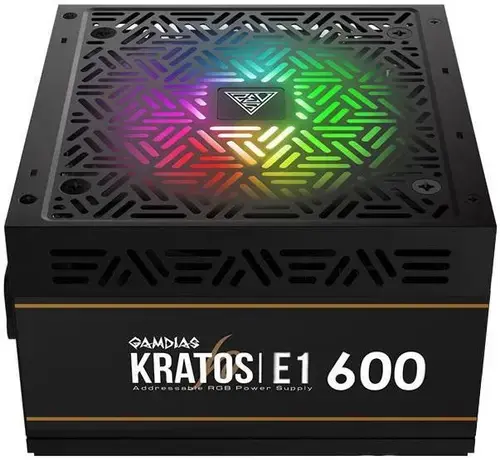 Sursa Gamdias Kratos E1, RGB, 600W (Negru)